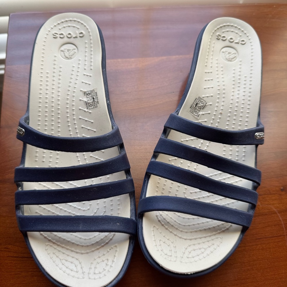 Crocs sandals navy blue